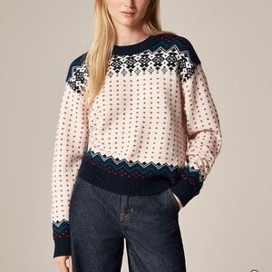Fair Isle crewneck sweater in vintage wool
